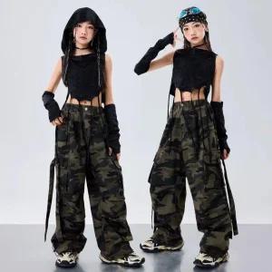 초등 여아 힙합 크롭티 블랙 댄스복 댄스공연