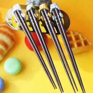 고양이 발도장 나무 젓가락 홀더 4개 세트 일식 저분 돈까스젓가락