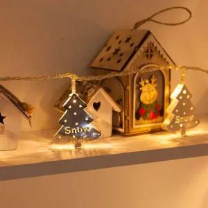 아트박스/플라워트리 크리스마스 트리 모양 건전지 전구 LED 30P 철재 실버