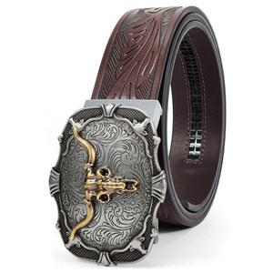 벨트로드 남성용 래칫 청바지 크리스마스 선물용 자동 웨스턴 버클 벨트가 있는 벨트 가죽 카우보이