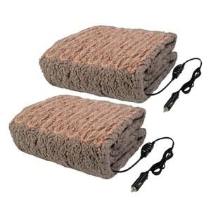 스타우트 온열 자동차 담요 2팩 자동차 RV 또는 캠핑용 12V 온열 담요 57x39인치 휴대용 전기 여행용 던지기 2열 레벨 게이트 그레이
