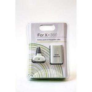 구형 스쿨 플레이 및 충전 키트 배터리 및 충전 케이블 - Xbox 360과 호환되는 흰색