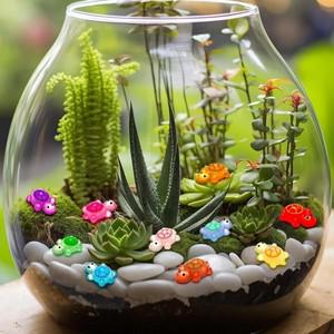 50-200개 야광 레진 거북이 피규어. 요정 정원, 미니어처 풍경, 인형의 집 장식 공예품을 위한 귀여운