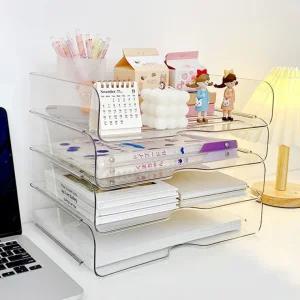 오거나이저 데스크 함 테리어 투명 용품 아크릴정리함 서류정리 문서보관