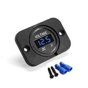 디지털 전압 측정기 DC 12-24V 방수 라운드 미터 자동차 바이크 오토바이 보트 RV에 대 한 LED 디스플레이