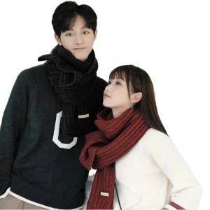 이레유통 남녀공용 겨울 방한 남자 여자 눈꽃 니트 롱 목도리 머플러