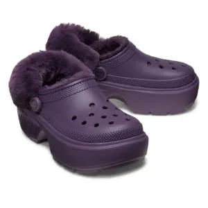 매장정품 CROCS 크록스 스톰프 라인드 클로그 (다크) 208546-5AS 649316