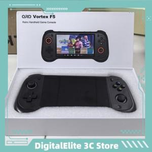 QRD Vortex F5 레트로 복고풍 엔틱 핸드 헬드 게임 콘솔 홀  조이스틱 5.5 인치 Ips 스크린 Linux 시스템 L