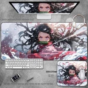 귀멸의칼날 마우스패드 애니 캐릭터 장패드 대형 귀여운 여자용