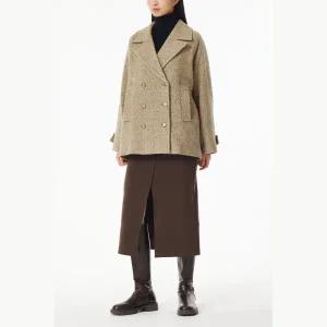 [롯데백화점]보브 멜란지 부클 더블 하프 코트 7124416501