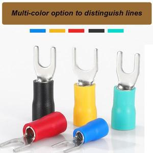 절연 포크 스페이드 U형 와이어 커넥터  전기 압착 단자  14-12AWG 2.5-4mm 케이블용  SV3.5-4 5 6 시리즈