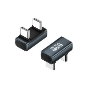 8K USB4 C to C타입 U자형 180도 꺾임 젠더 80G 240W YT-CG4U-02
