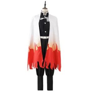 귀멸의 칼날 렌코쿠 쿄쥬로 코스프레 염주 귀칼 캐릭터 풀세트 가발포함 할로윈 의상