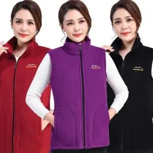 가을 여자 조끼 겨울 봄 베스트 상의 여성 사무실 도톰 실내 포근 보온 베이직 지퍼