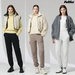 [펠틱스] 24FW 여성 장기모 보아퍼 조거 팬츠(3종)