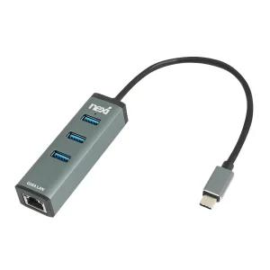 멀티 USB C타입 to LAN 유선 기가 랜카드 허브 3포트 겸용 노트북 외장형 인터넷 전송 이더넷 어댑터 젠더