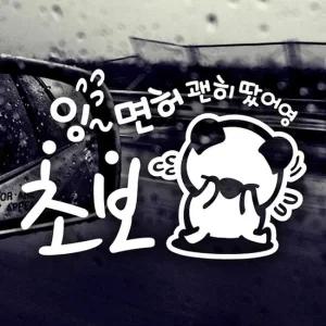 초보운전 안전 반사 스티커 초보자 운전 차량용 딱지 자동차스티커 반사시트지