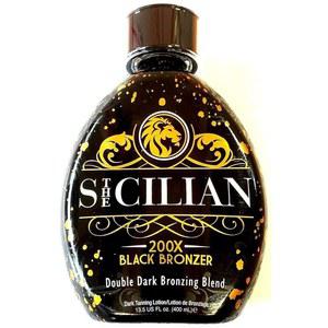 시칠리아 200X 다크 블랙 브론저 태닝 로션 - 빛나는 피부에 가장 적합 점진적 브론징 & 선리스 셀프 고급스러운 바디 로션이 영양을 공급합니다