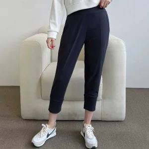 심플 무지 8부 배기팬츠 조거팬츠 허리밴딩 면바지 여성여름팬츠 편한바지