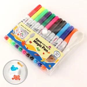 아쿠아 워터 매직펜 11색 워터펜 타투 판박이 놀이 미술놀이 유아미술 미술