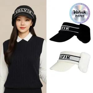 [볼빅][본사직영] 볼빅 VBEP 여성 니트 귀달이 바이저 겨울 방한모자