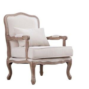 빈티지 소파 원목 암체어 린넨 엔틱 프로방스 유럽 1인