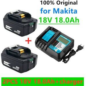 2025100 % BL1860 충전식 배터리 18 V 18000mAh 리튬 이온 Makita 18v BL1850 BL1860B LXT 400