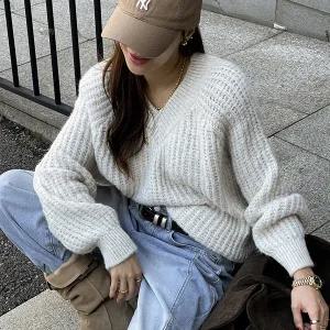 [난닝구] 호콜브 브이넥루즈핏니트