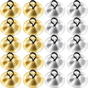 댄서 파티를 위한 20피스 핑거 심벌즈 벨리 댄싱 질스 악기(골드, 실버)