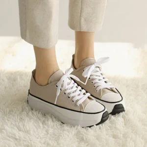 [바닐라슈] 케일런드 캔버스 데일리 캐주얼 키높이 스니커즈(4cm)