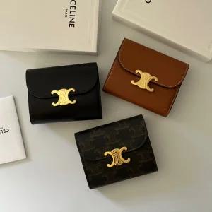 [ 한정판매 재고임박] 셀린느 여성 반지갑 트리오페 스몰 플랩 웰렛 캔버스 카프스킨