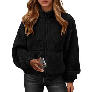 키룬도 플리스 재킷 여성 셰르파 오버사이즈 집업 가을 겨울 코트 인조 모피 웜 아웃웨어 2025 패션 의류