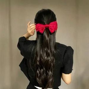 왕리본 곱창밴드 머리끈 레드