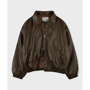 [정품] 플레이스 스튜디오 데일리 스트릿룩 PLACE STUDIO 비건 오버핏 블루종 [브라운]