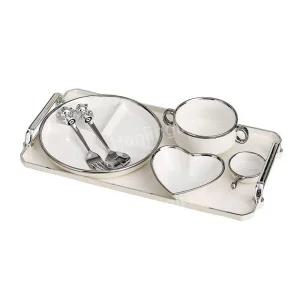 그릇 세트 태국 업그레이드 퓨터 로얄 주석 왕실 수입 도자기 식기