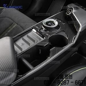 기아 EV6 GT 2022 LHD 차량 시프트 패널 인테리어 트림 액세서리용 리얼 카본 파이버 스티커