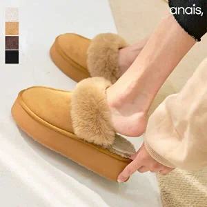 [아나이스]국내제작 퍼트리밍 통굽 털슬리퍼 4cm_25F151 [무료배송]