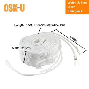 220V 고온 유리 섬유 가열 벨트 3cm 폭 4/5/6/7/8M 길이 물 파이프 용 내화성 전기 히터 요소