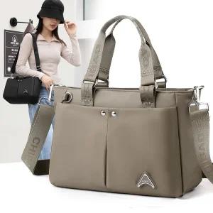 여성 핸드백 가벼운 방수 원단 여자 수납많은 대용량 토트백 손가방 여행용 크로스백 숄더백