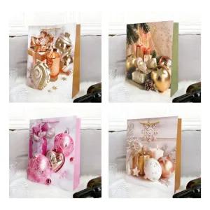 로맨틱산타 대용량 펄 장식 크리스마스 종이가방 쇼핑백 (32x26)