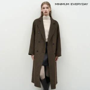 [롯데백화점]미니멈 [미니멈 에브리데이]카라넥 헤링본 더블 롱 코트 (EB4JH003D)