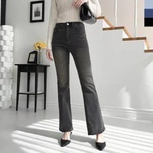 SIN WSF5000 여자 히든밴딩 스판 세미 부츠컷 반하이웨스트 청바지 데님