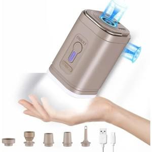 3in 1 전기 공기 펌프 조명 포함 미니 소형 무선 압축기 USB 충전 주입/공기 배출 야외 캠핑용