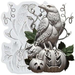 링지 할로윈 퐁당 틀 크로우 실리콘 호박 케이크 장식 초콜릿 캔디 컵케이크 토퍼 슈가 검 페이스트 폴리머 클레이