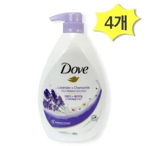 도브 라벤더 하이드레이션 바디워시 대용량 천ml x 4개 라벤더향 저자극