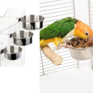 앵무새 스텐 모이통 소형 1개사료 닭먹이 모이 닭물 병아리물 닭통