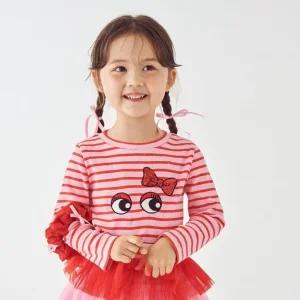 [AK분당점] [티파니] 핑크 드레곤 골지 스트라이프 리본 티셔츠 P44DAT030