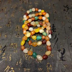 사막 고비 사막 천연 다채로운 마노 구슬 스트링 제작 여성 수공예 팔찌 쥬얼리