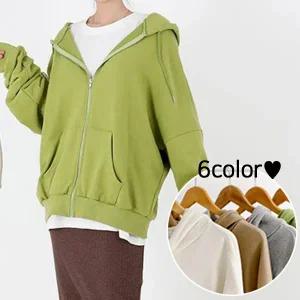 여성 3단 쭈리 박시 루즈핏 나그랑 후드집업 점퍼 아우터