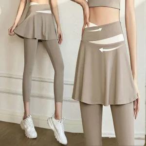 [피커]치마세트 여성 필라테스 융털 상의 겨울레깅스 7부